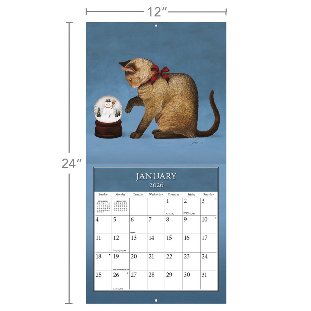 Cats 2026 12x12 Wall Calendar