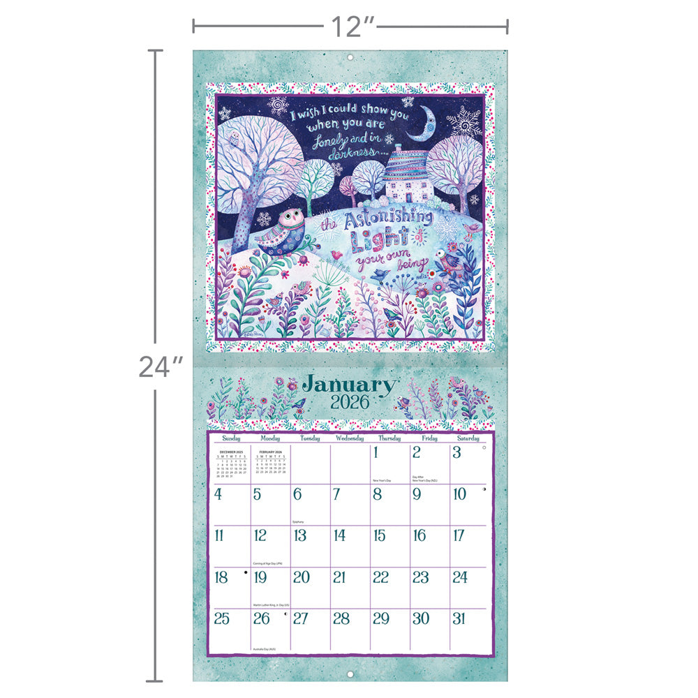 Simply Grateful 2026 12x12 Wall Calendar