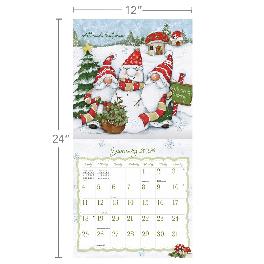 Gnomes 2026 12x12 Wall Calendar
