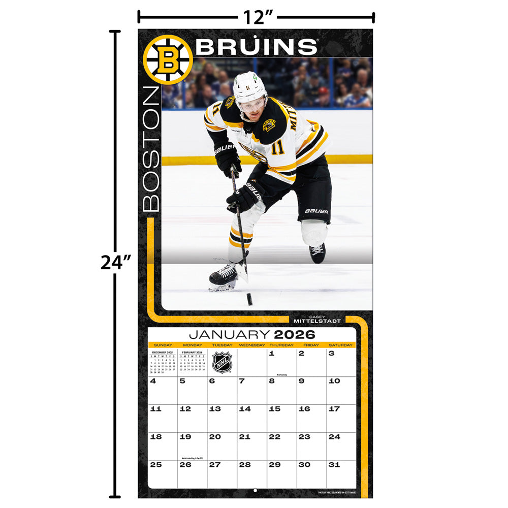 NHL Boston Bruins 2026 12x12 Wall Calendar