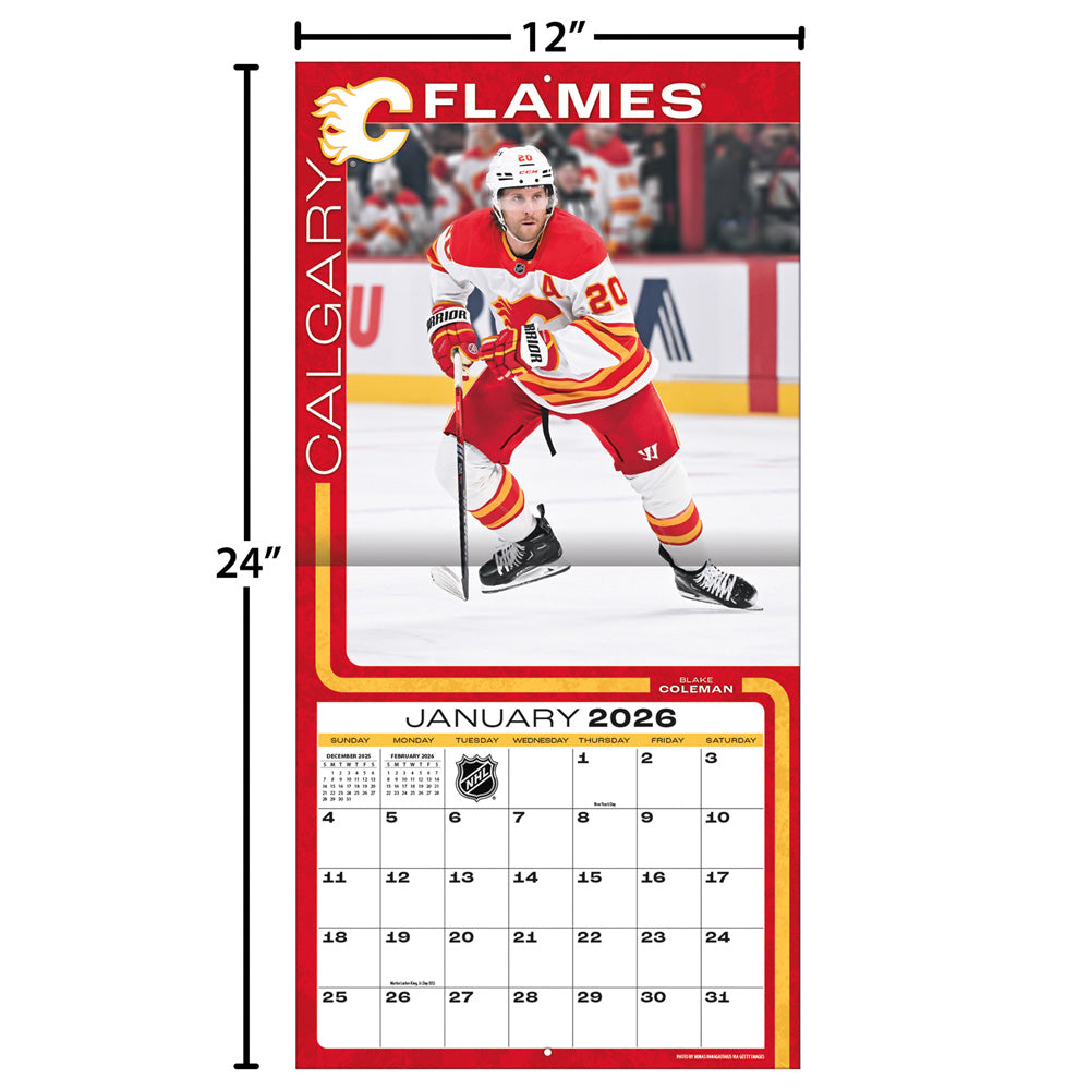 NHL Calgary Flames 2026 12x12 Wall Calendar