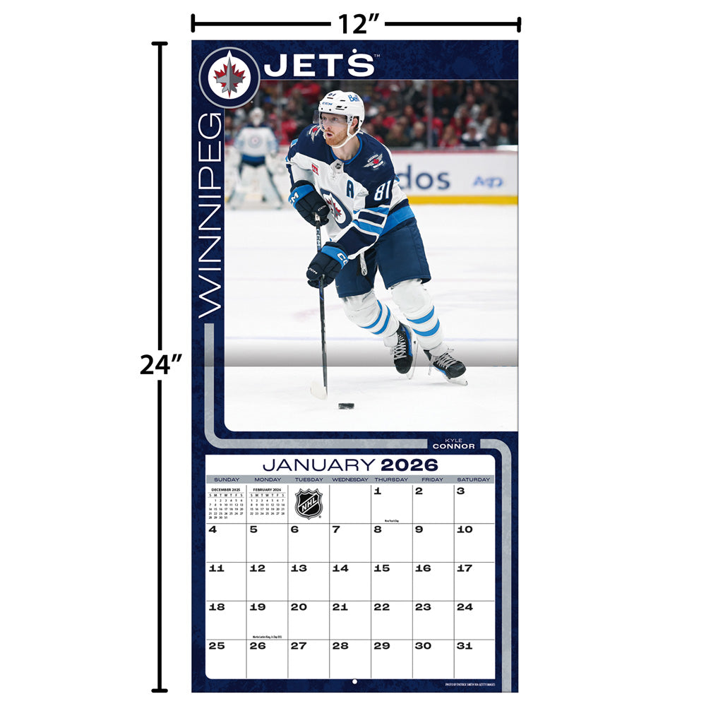 NHL Winnipeg Jets 2026 12x12 Wall Calendar