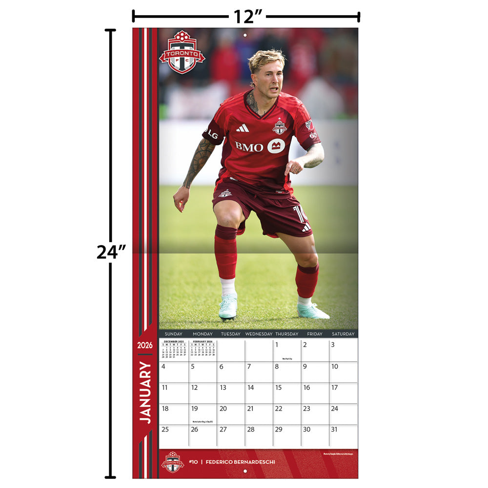 MLS Toronto FC 2026 12x12 Wall Calendar