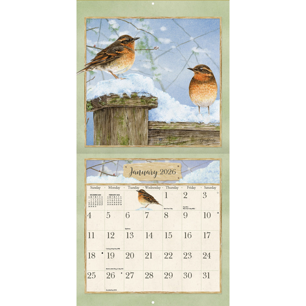 Garden Birds 2026 12x12 Wall Calendar