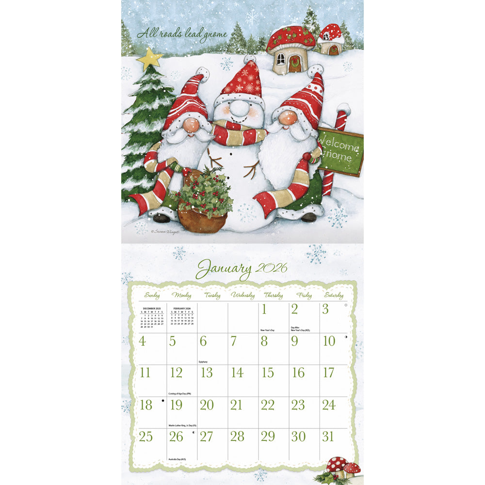 Gnomes 2026 12x12 Wall Calendar