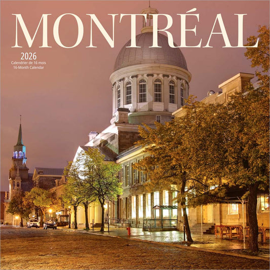 Montreal | 2026 12 x 24 Inch (Hanging) Monthly Square Wall Calendar | English/French Bilingual