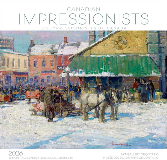 Canadian Impressionists AGO OFFICIAL | 2026 12 x 24 Inch (Hanging) Monthly Square Wall Calendar | English/French Bilingual