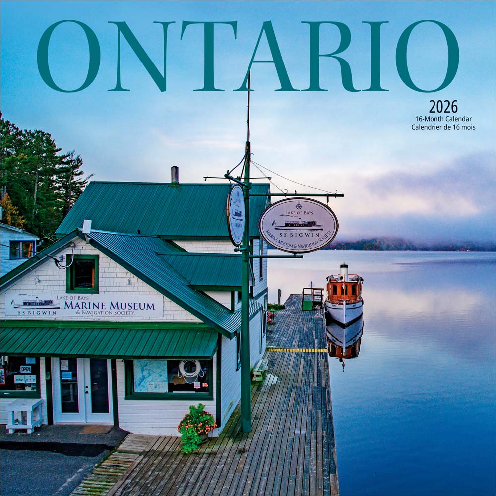 Ontario | 2026 12 x 24 Inch (Hanging) Monthly Square Wall Calendar | English/French Bilingual