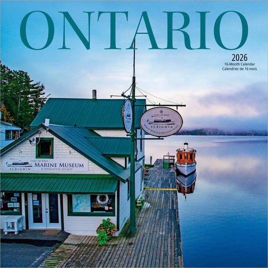 Ontario | 2026 12 x 24 Inch (Hanging) Monthly Square Wall Calendar | English/French Bilingual