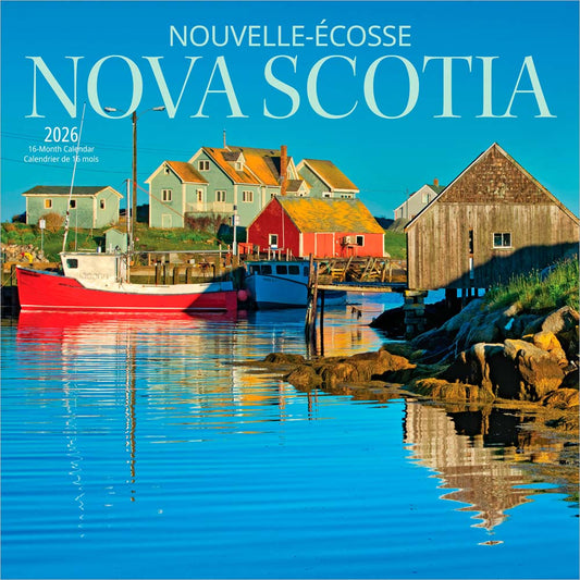 Nova Scotia | 2026 12 x 24 Inch (Hanging) Monthly Square Wall Calendar | English/French Bilingual