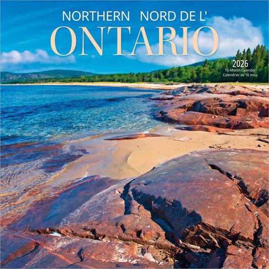Northern Ontario | 2026 12 x 24 Inch (Hanging) Monthly Square Wall Calendar | English/French Bilingual