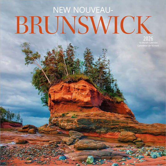 New Brunswick | 2026 12 x 24 Inch (Hanging) Monthly Square Wall Calendar | English/French Bilingual