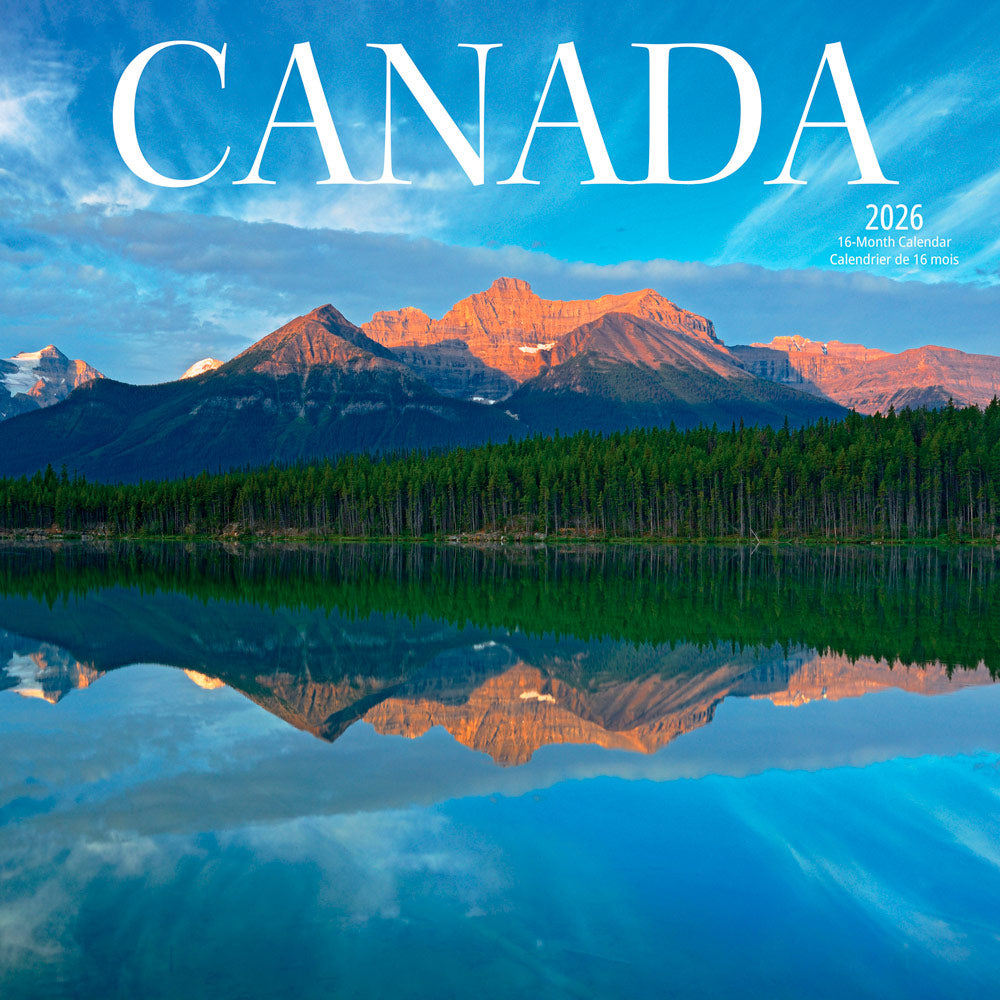 Canada | 2026 12 x 24 Inch (Hanging) Monthly Square Wall Calendar | English/French Bilingual