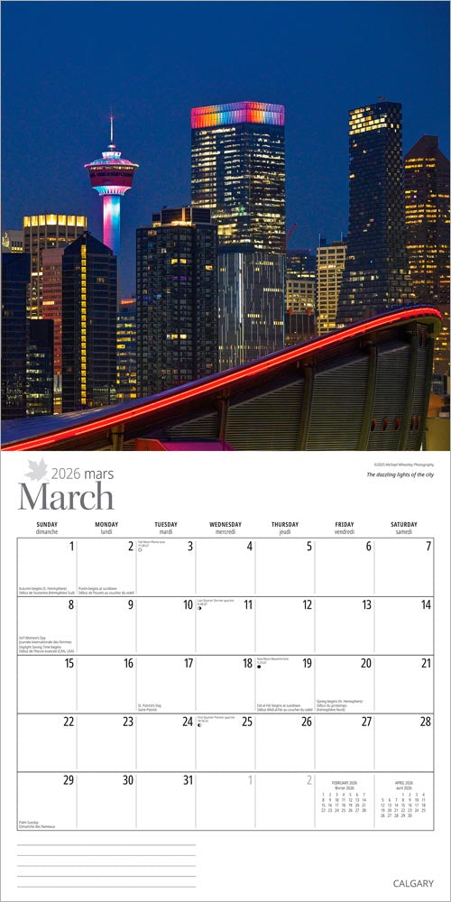 Calgary | 2026 12 x 24 Inch (Hanging) Monthly Square Wall Calendar