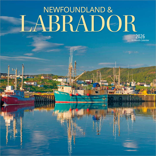 Newfoundland & Labrador | 2026 12 x 24 Inch (Hanging) Monthly Square Wall Calendar