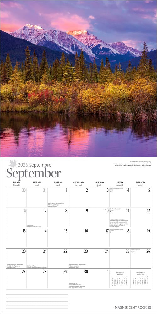 Magnificent Rockies | 2026 12 x 24 Inch (Hanging) Monthly Square Wall Calendar
