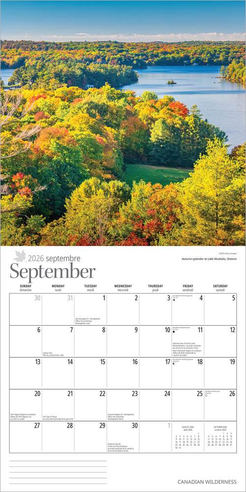 Canadian Wilderness | 2026 12 x 24 Inch (Hanging) Monthly Square Wall Calendar