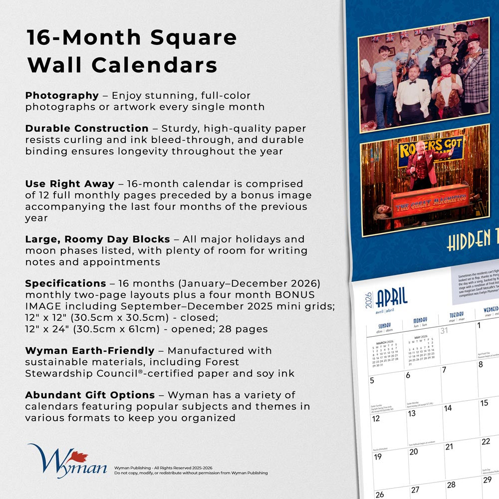 Coronation Street OFFICIAL | 2026 12 x 24 Inch (Hanging) Monthly Square Wall Calendar