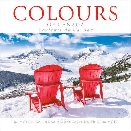 Colours of Canada | 2026 8.5 x 8.5 Inch Monthly Medium Wall Calendar | Envelope | English/French Bilingual