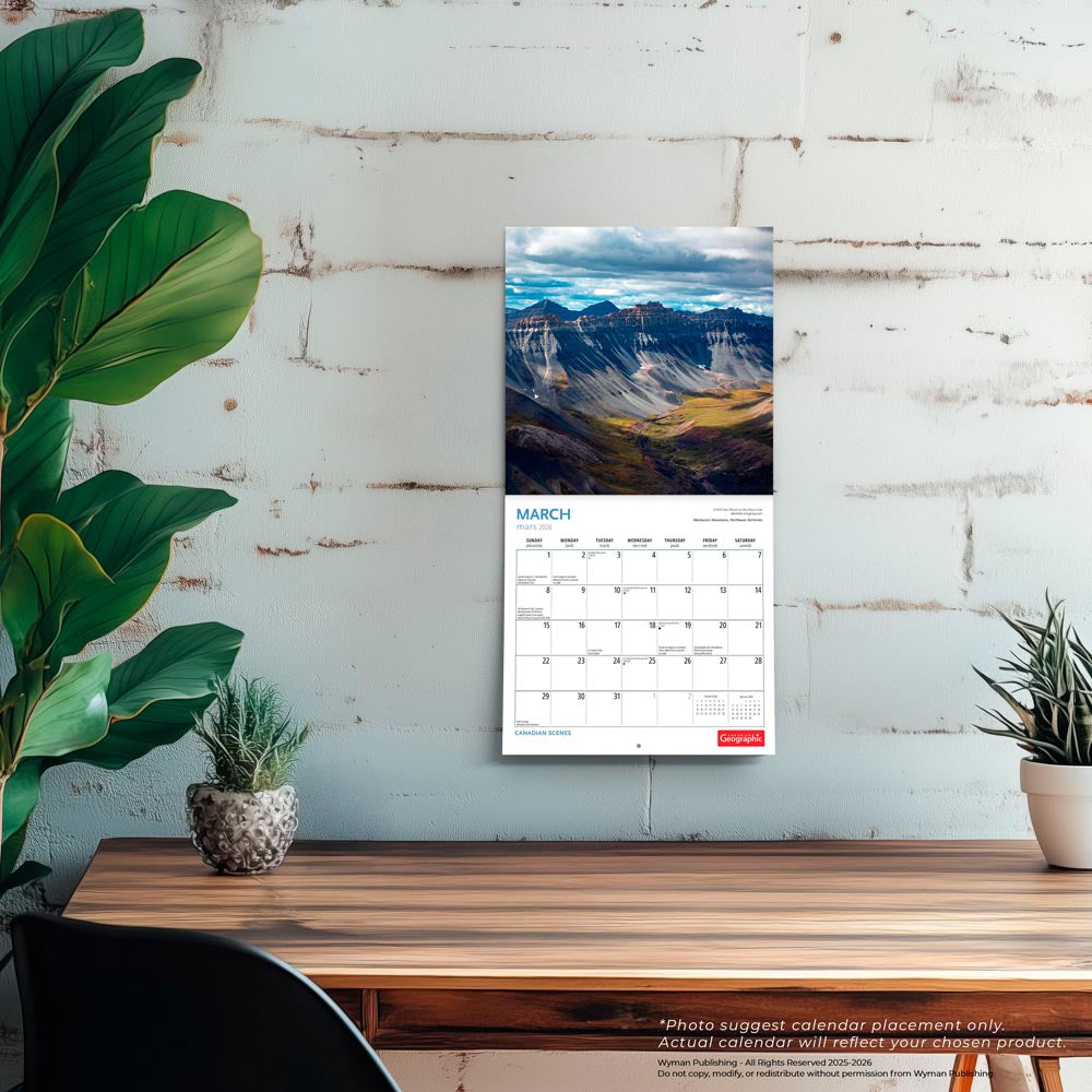 Canadian Geographic Scenes OFFICIAL | 2026 8.5 x 8.5 Inch Monthly Medium Wall Calendar | Envelope