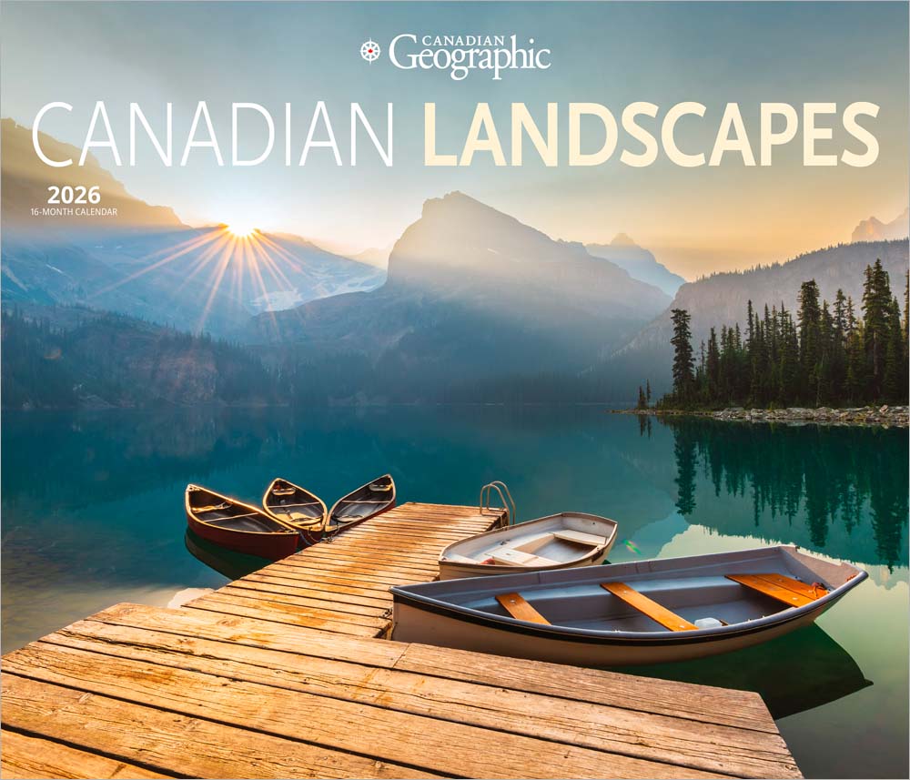 Canadian Geographic Landscapes OFFICIAL | 2026 14 x 24 Inch (Hanging) Monthly Deluxe Wall Calendar | Envelope