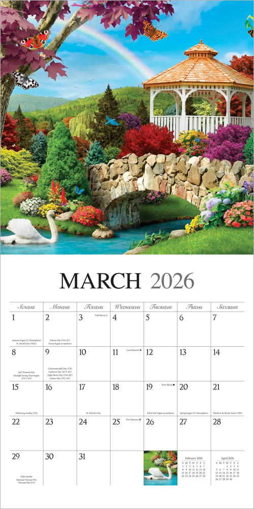 A Country Walk | 2026 12 x 24 Inch (Hanging) Monthly Square Wall Calendar | Featuring the Artwork of Alan Giana