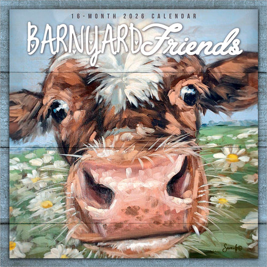 Barnyard Friends | 2026 12 x 24 Inch (Hanging) Monthly Square Wall Calendar | Featuring the Artwork of Molly Strong
