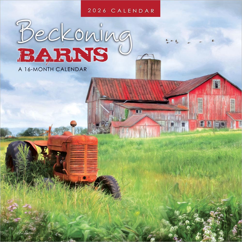Beckoning Barns | 2026 12 x 24 Inch (Hanging) Monthly Square Wall Calendar | Featuring the Artwork of Lori Deiter