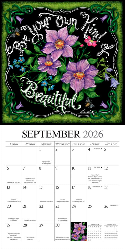 You Can Grow Your Own Way | 2026 7 x 14 Inch (Hanging) Monthly Mini Wall Calendar | Featuring the Artwork of Ninette Parisi
