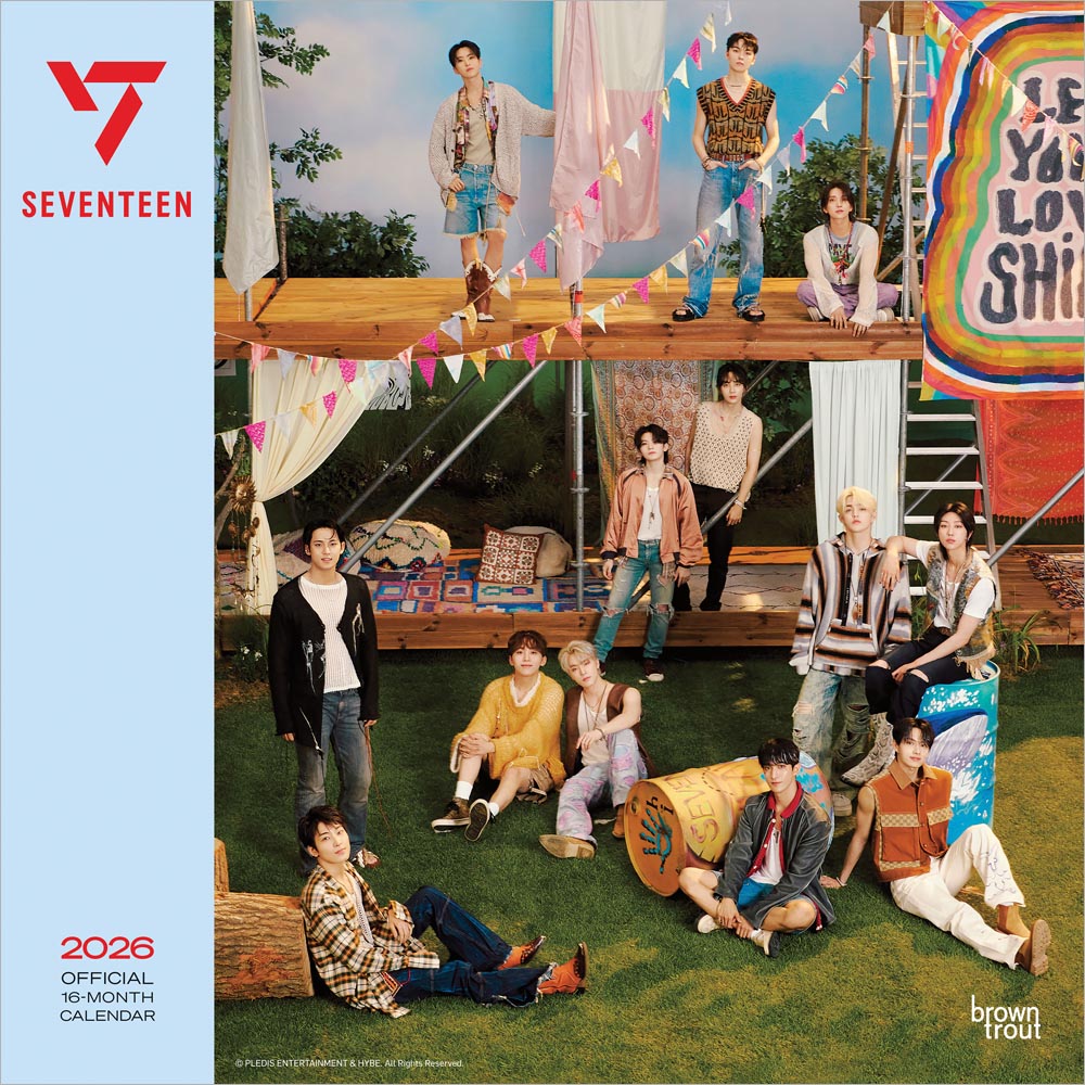 Seventeen OFFICIAL | 2026 12 x 24 Inch (Hanging) Monthly Square Wall Calendar