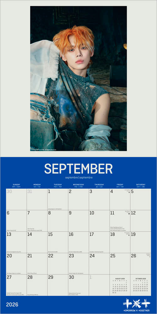 TXT OFFICIAL | 2026 12 x 24 Inch (Hanging) Monthly Square Wall Calendar