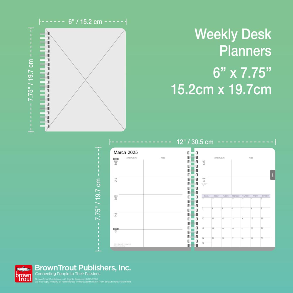 Bonnie Marcus OFFICIAL | 2026 6 x 7.75 Inch Weekly Desk Planner | Foil Stamped Cover