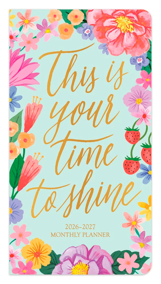 Bonnie Marcus OFFICIAL | 2026-2027 3.5 x 6.5 Inch Two Year Monthly Pocket Planner Calendar | Foil Stamped Cover