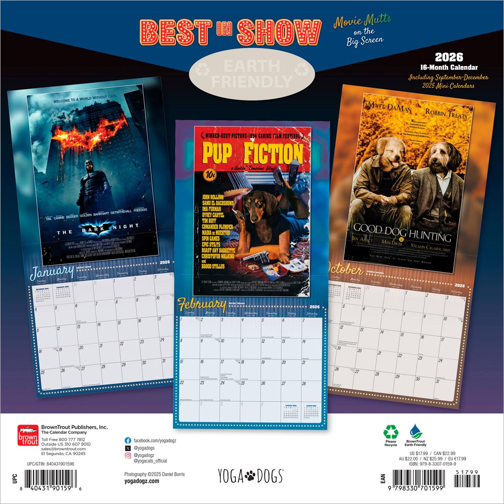 Best in Show OFFICIAL | 2026 12 x 24 Inch (Hanging) Monthly Square Wall Calendar