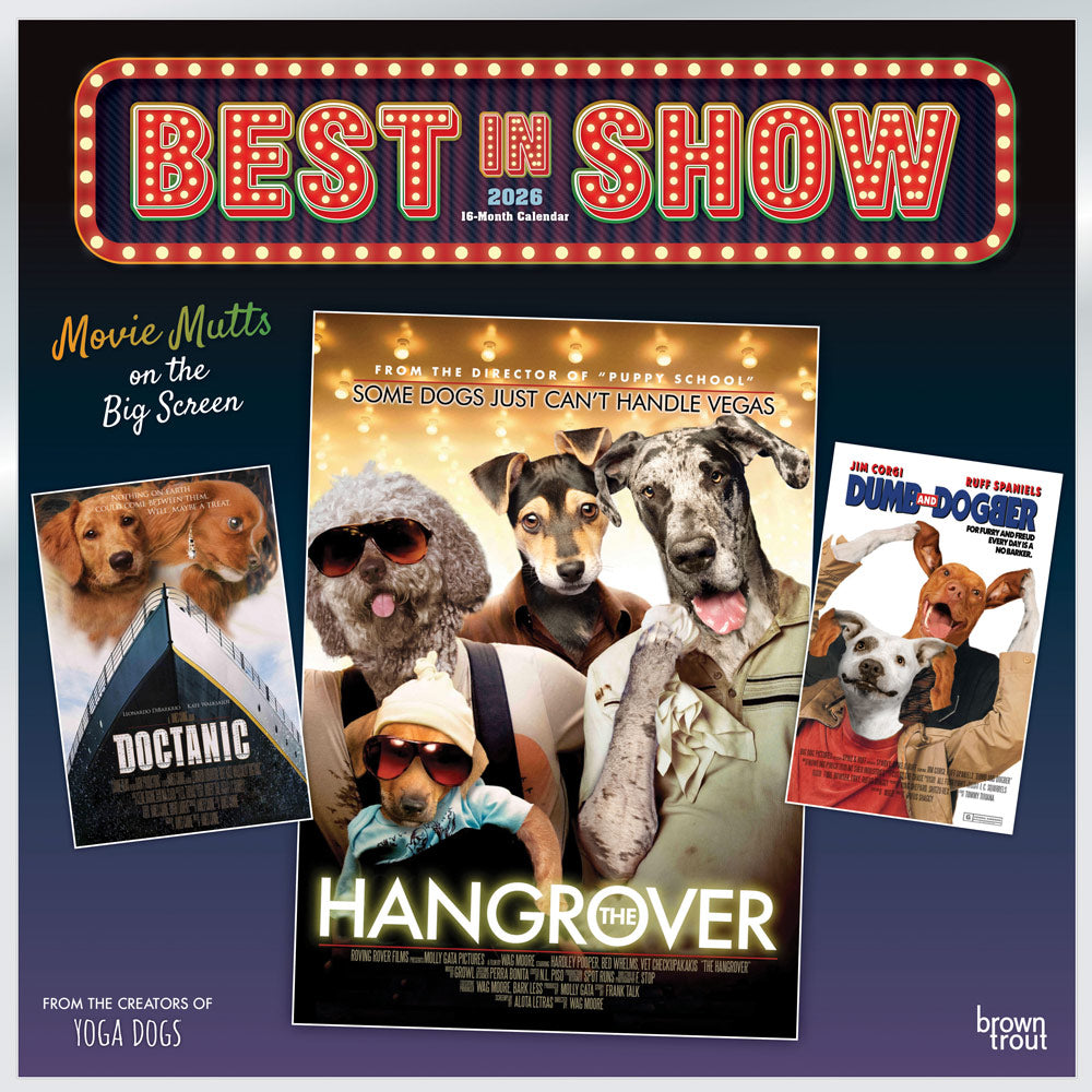 Best in Show OFFICIAL | 2026 12 x 24 Inch (Hanging) Monthly Square Wall Calendar