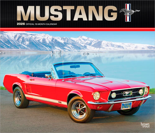 Ford Mustang OFFICIAL | 2026 14 x 24 Inch (Hanging) Monthly Deluxe Wall Calendar | Foil Stamped Cover