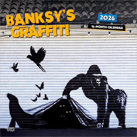 Banksy's Graffiti OFFICIAL | 2026 12 x 24 Inch (Hanging) Monthly Square Wall Calendar