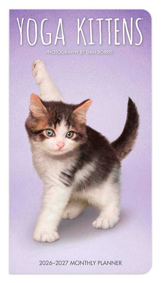 Yoga Kittens OFFICIAL | 2026-2027 3.5 x 6.5 Inch Two Year Monthly Pocket Planner Calendar