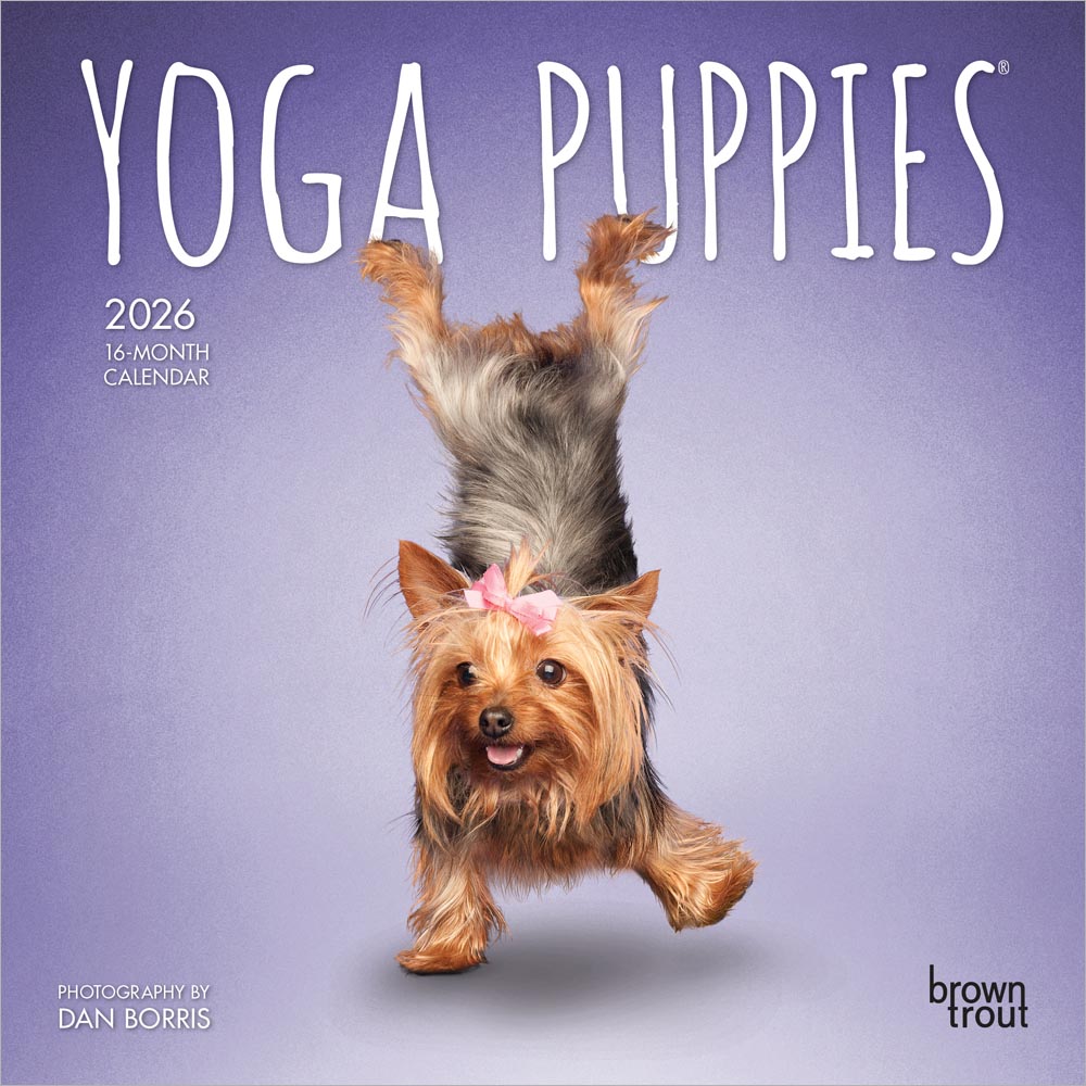 Yoga Puppies OFFICIAL | 2026 7 x 14 Inch (Hanging) Monthly Mini Wall Calendar