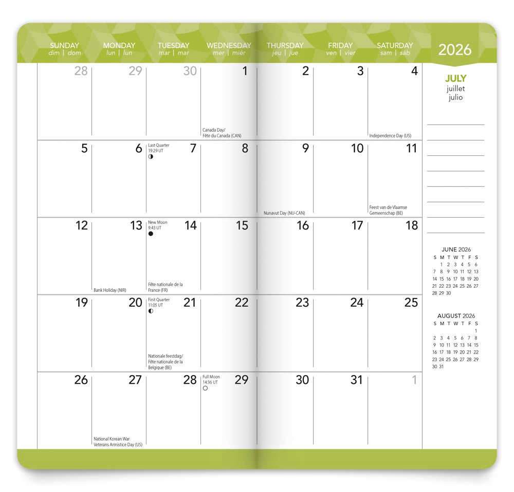 Ariel Collection | 2026-2027 3.5 x 6.5 Inch Two Year Monthly Pocket Planner Calendar