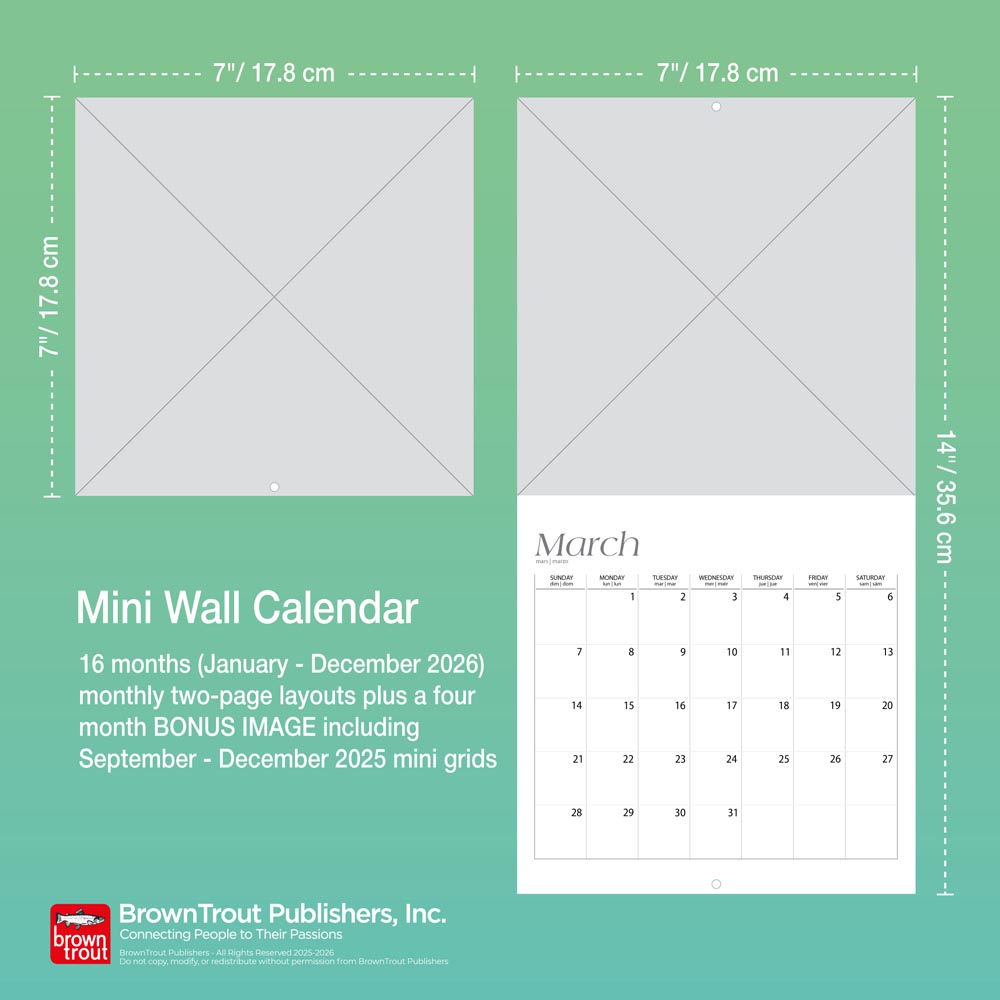 Baby Animals | 2026 7 x 14 Inch (Hanging) Monthly Mini Wall Calendar