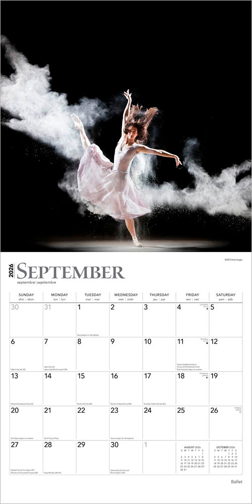 Ballet | 2026 12 x 24 Inch (Hanging) Monthly Square Wall Calendar | Foil Stamped Cover