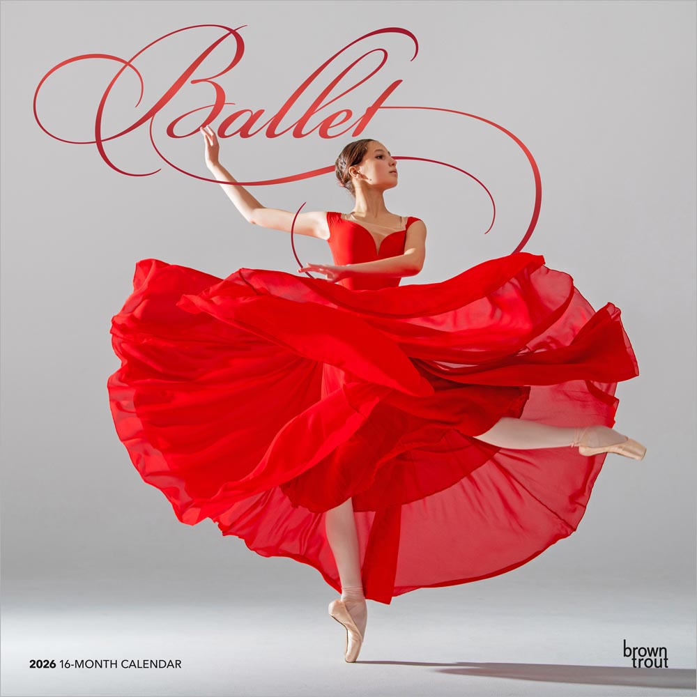 Ballet | 2026 12 x 24 Inch (Hanging) Monthly Square Wall Calendar | Foil Stamped Cover