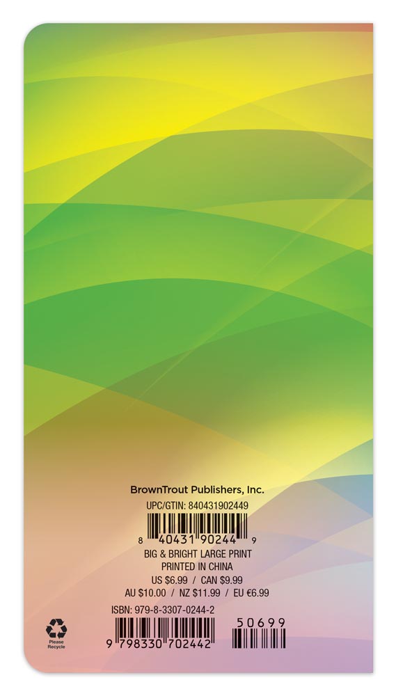 Big & Bright Large Print | 2026-2027 3.5 x 6.5 Inch Two Year Monthly Pocket Planner Calendar