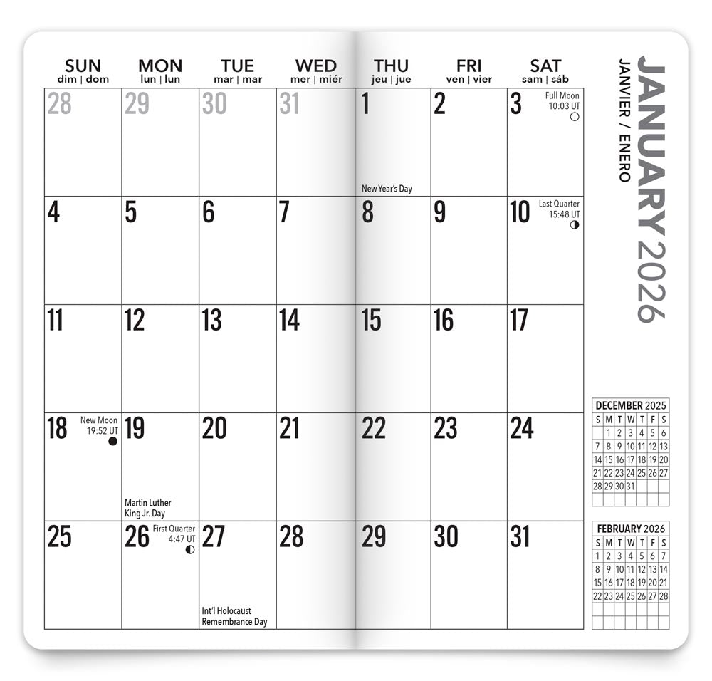 Big & Bright Large Print | 2026-2027 3.5 x 6.5 Inch Two Year Monthly Pocket Planner Calendar