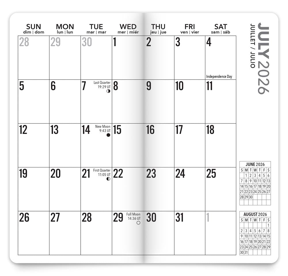 Big & Bright Large Print | 2026-2027 3.5 x 6.5 Inch Two Year Monthly Pocket Planner Calendar