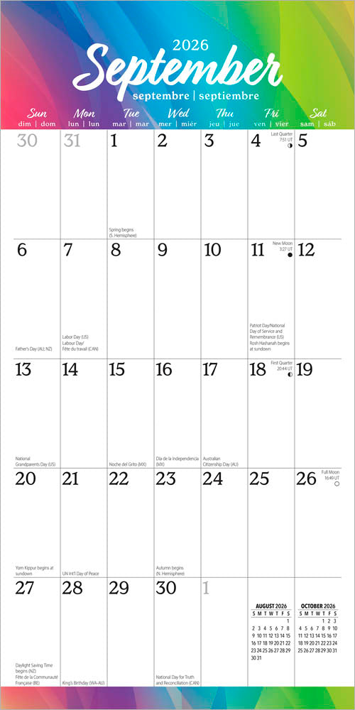Big & Bright Large Print | 2026 12 x 24 Inch (Hanging) Monthly Square Wall Calendar | Matte Paper