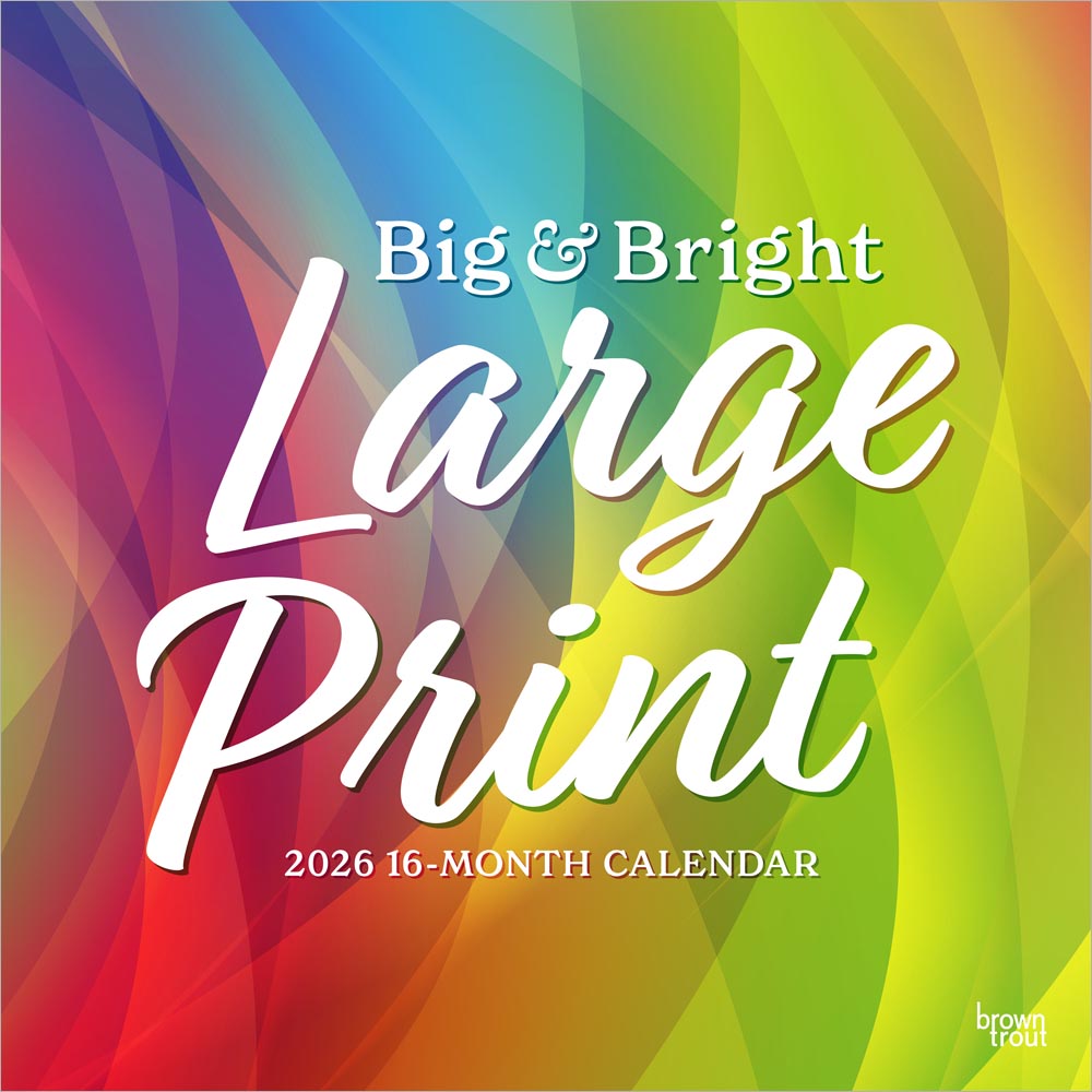 Big & Bright Large Print | 2026 12 x 24 Inch (Hanging) Monthly Square Wall Calendar | Matte Paper