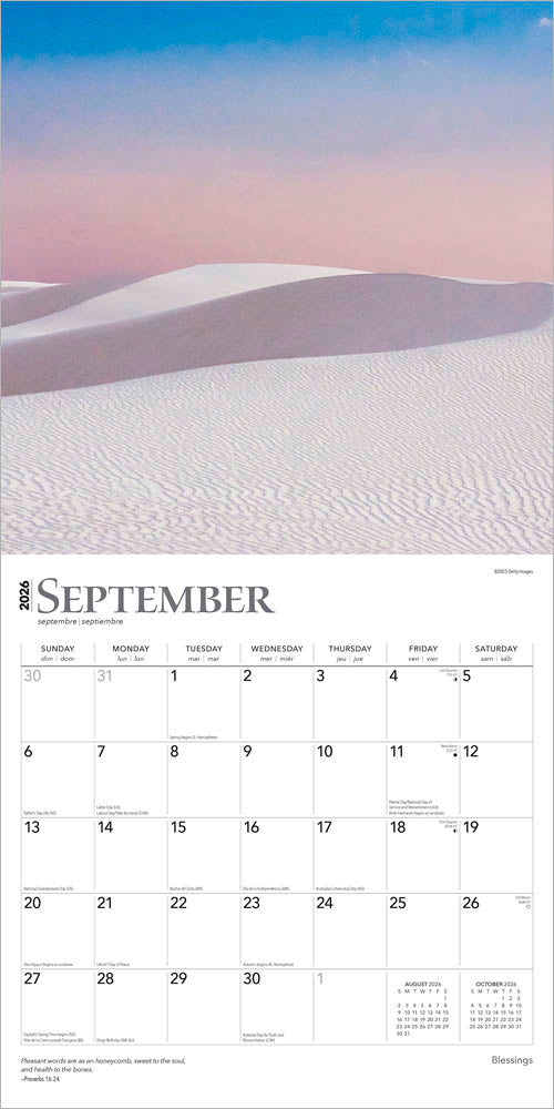 Blessings | 2026 12 x 24 Inch (Hanging) Monthly Square Wall Calendar
