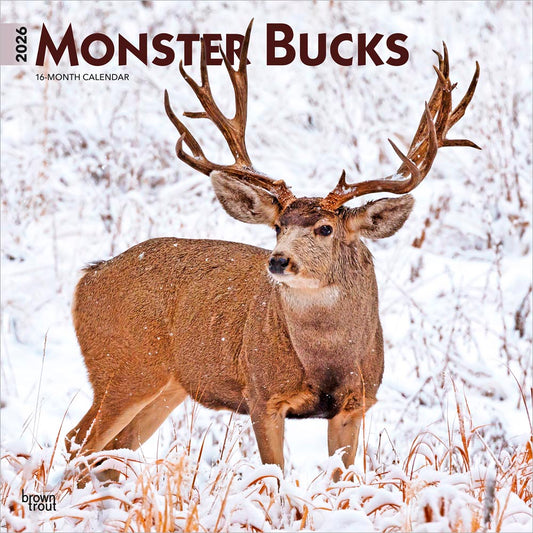 Monster Bucks | 2026 12 x 24 Inch (Hanging) Monthly Square Wall Calendar